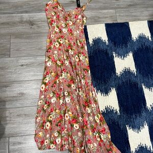Lulu's Pink Floral Maxi Dress